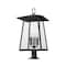 Z-Lite Rainer 6 Light Outdoor Pier Mounted Fixture, 17.5in. W x 33.5in. H, Black 5015PHXXLR-533PM-BK - alternate 3